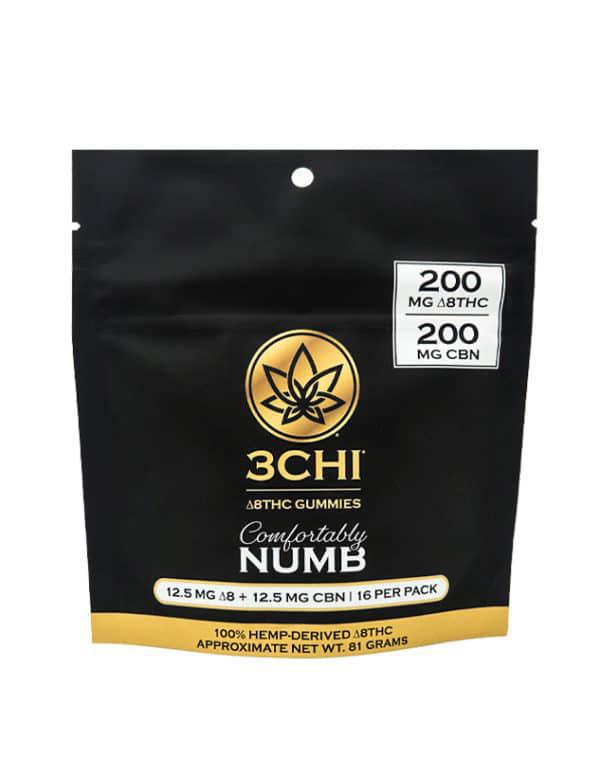 3 CHI COMFORTABLY NUMB D8 GUMMIES -